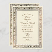 Eine blass gelbe Babydusche Einladung (Vorne/Hinten)