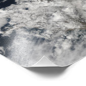 Eine blass graue Asche bläst vom Gipfel Fotodruck (Ecke)