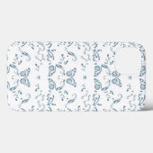 eine blau-weiße Tapete mit einem Muster darauf Case-Mate iPhone Hülle (Rückseite (Horizontal))