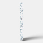 eine blau-weiße Tapete mit einem Muster darauf Case-Mate iPhone Hülle (Rückseite / Links)