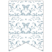 eine blau-weiße Tapete mit einem Muster darauf Wimpelkette (Zweite Fahne)