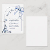 Eine blaue Bläserbow-Showkarte Begleitkarte (Vorne/Hinten)