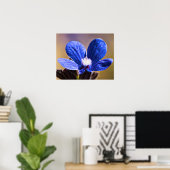 Eine blaue Blume Poster (Heimbüro)