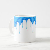 Eine blaue Creme fließt durch einen Mug. Kaffeetasse (Vorderseite Links)