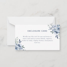 Eine blaue florale Notizkarte Mitteilungskarte