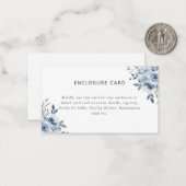 Eine blaue florale Notizkarte Mitteilungskarte (Vorderseite/Rückseite Beispiel)