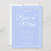 Eine blaue Hochzeitseinladung Einladung (Vorderseite)