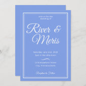 Eine blaue Hochzeitseinladung Einladung (Vorne/Hinten)