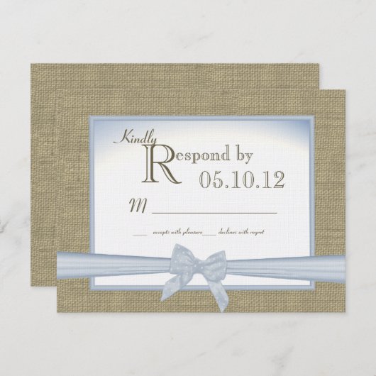 Eine blaue Hochzeitsreaktion RSVP Karte (Vorne/Hinten)