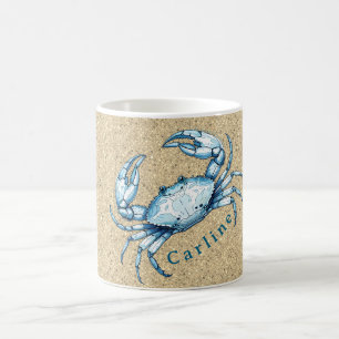 Eine Blaue Krabbe Kaffeetasse
