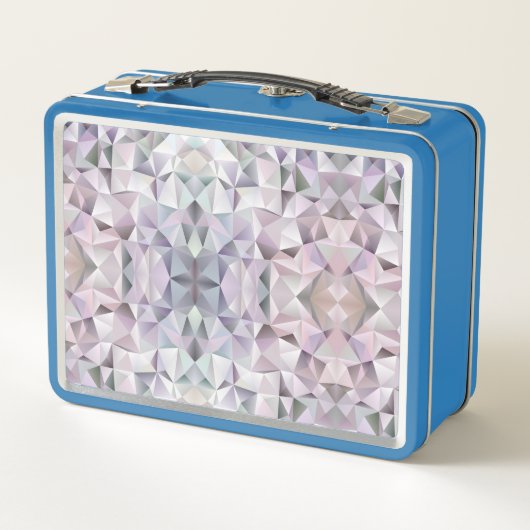 Eine blaue Lunchbox mit einem kaleidoskopischen ge (Rückseite)