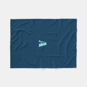 Eine blaue Monogramm-Dunkelblaue Fleece-Decke Fleecedecke (Vorderseite (Horizontal))