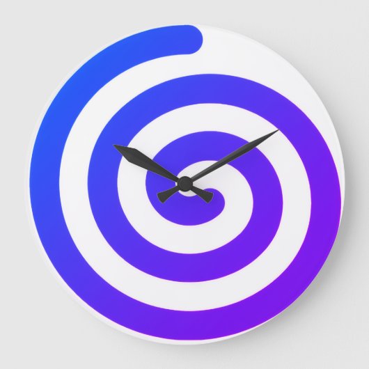 Eine blaue Spiralküche oder Wohnzimmer-Wanduhr Große Wanduhr (Vorderseite)