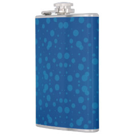 Eine blaue Taschenflasche mit silbernem Deckel  Flachmann