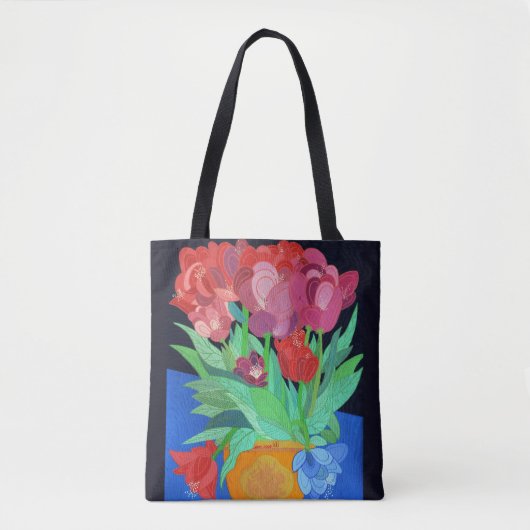 Eine blaue Tulip Tasche (Vorderseite)