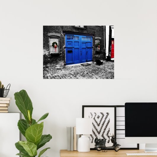Eine blaue Tür Poster (Heimbüro)