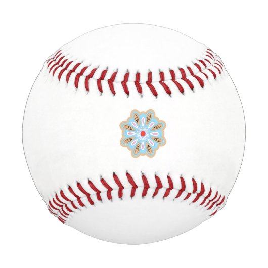 eine blaue und braune Blume mit roter Mitte Baseball (Vorderseite)