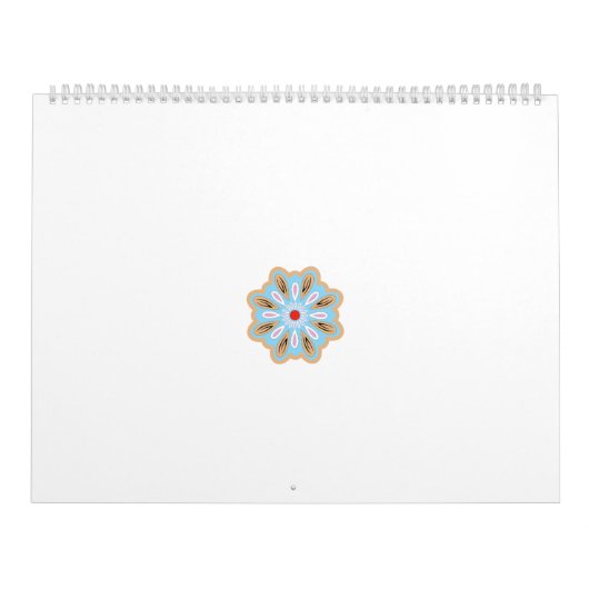 eine blaue und braune Blume mit roter Mitte Kalender (Titelbild)