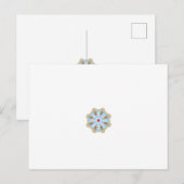 eine blaue und braune Blume mit roter Mitte Postkarte (Vorne/Hinten)