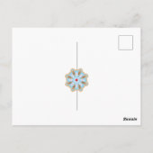 eine blaue und braune Blume mit roter Mitte Postkarte (Rückseite)