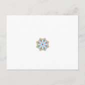 eine blaue und braune Blume mit roter Mitte Postkarte (Vorderseite)