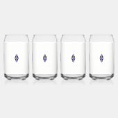 eine blaue und schwarze Blume Dosenglas (Hinten)