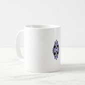 eine blaue und schwarze Blume Kaffeetasse (Vorderseite Links)