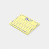 Eine blaue Verzierte Gemusterte Bezeichnung Grafik Post-it Klebezettel (angewinkelt)