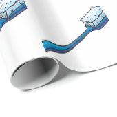 Eine blaue Zahnbürste Geschenkpapier (Rolleneckpunkt)