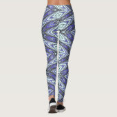 Eine blaue Zickzack Textur "Ratti_Creative_Arts" Leggings (Rückseite)