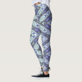 Eine blaue Zickzack Textur "Ratti_Creative_Arts" Leggings (Links)