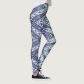 Eine blaue Zickzack Textur "Ratti_Creative_Arts" Leggings (Rechts)
