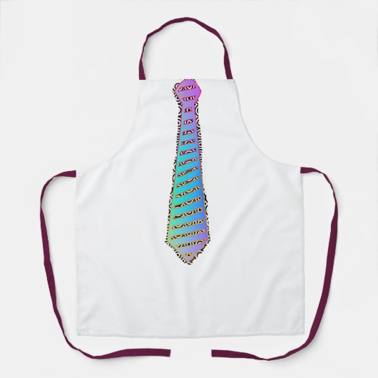 Eine blaugrüne Krawatte für Ihre weiße Schürze (Vorderseite)