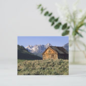 Eine Blockhütte und das Sawzahngebirge in Postkarte (Stehend Vorderseite)