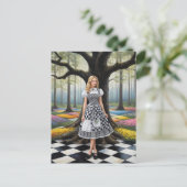 Eine blonde Frau im eroberten Wald Postkarte (Stehend Vorderseite)