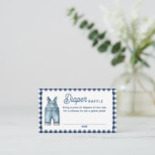 Eine Blue-Jean-Baby-Duschduschabwaschkarte Begleitkarte (Stehend Vorderseite)