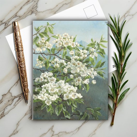 Eine blühende Birne, Christensen 1891 Postkarte