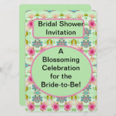 Eine blühende Feier für die Braut-zu-be! Einladung (Vorne/Hinten)