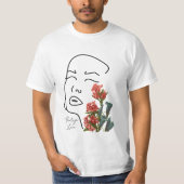 Eine blühende Frau in der Retro-Arena sieht sich e T-Shirt (Vorderseite)