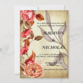 Eine blühende, rustikale botanische Hochzeitsreise Einladung (Vorderseite)