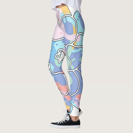 Eine Blume aus Farbflecken Leggings (Links)