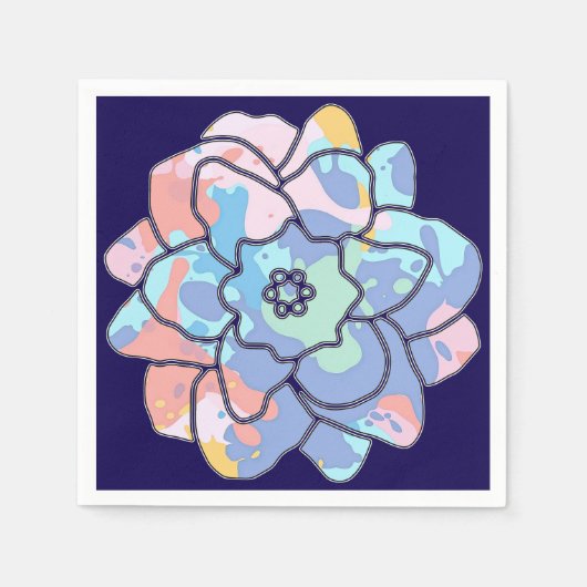 Eine Blume aus Farbflecken Serviette (Vorderseite)