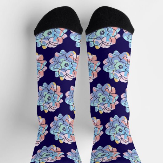 Eine Blume aus Farbflecken Socken (Oben)