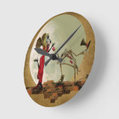 Eine Blume für meine Frau Runde Wanduhr (Winkel)