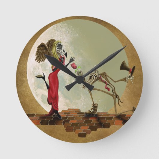 Eine Blume für meine Frau Runde Wanduhr (Vorderseite)