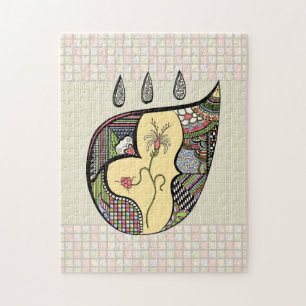 Eine Blume im Puzzle