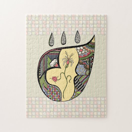 Eine Blume im Puzzle (Vertikal)