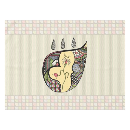 Eine Blume im Tablettenkern Tischdecke (Vorderseite (Horizontal))