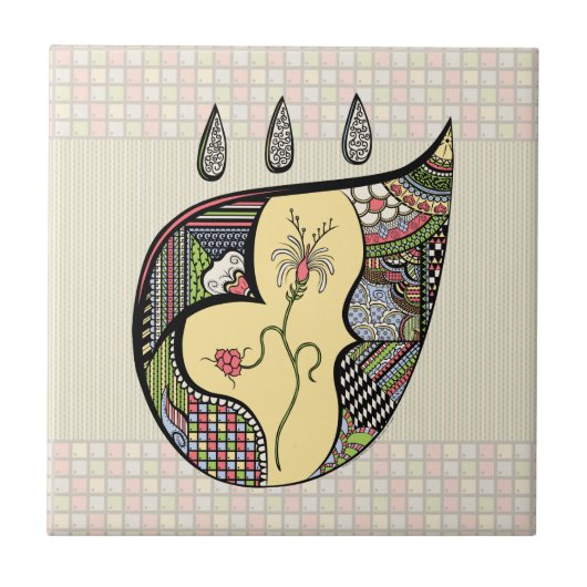 Eine Blume im Tile Fliese (Vorderseite)