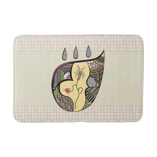 Eine Blume innerhalb der Badematte (Vorderseite)